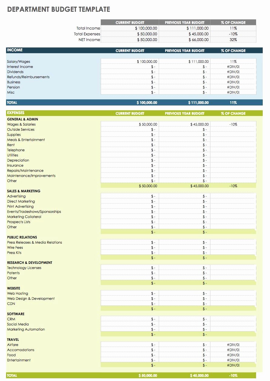 It Budget Template Excel Awesome Free Google Docs Bud Templates