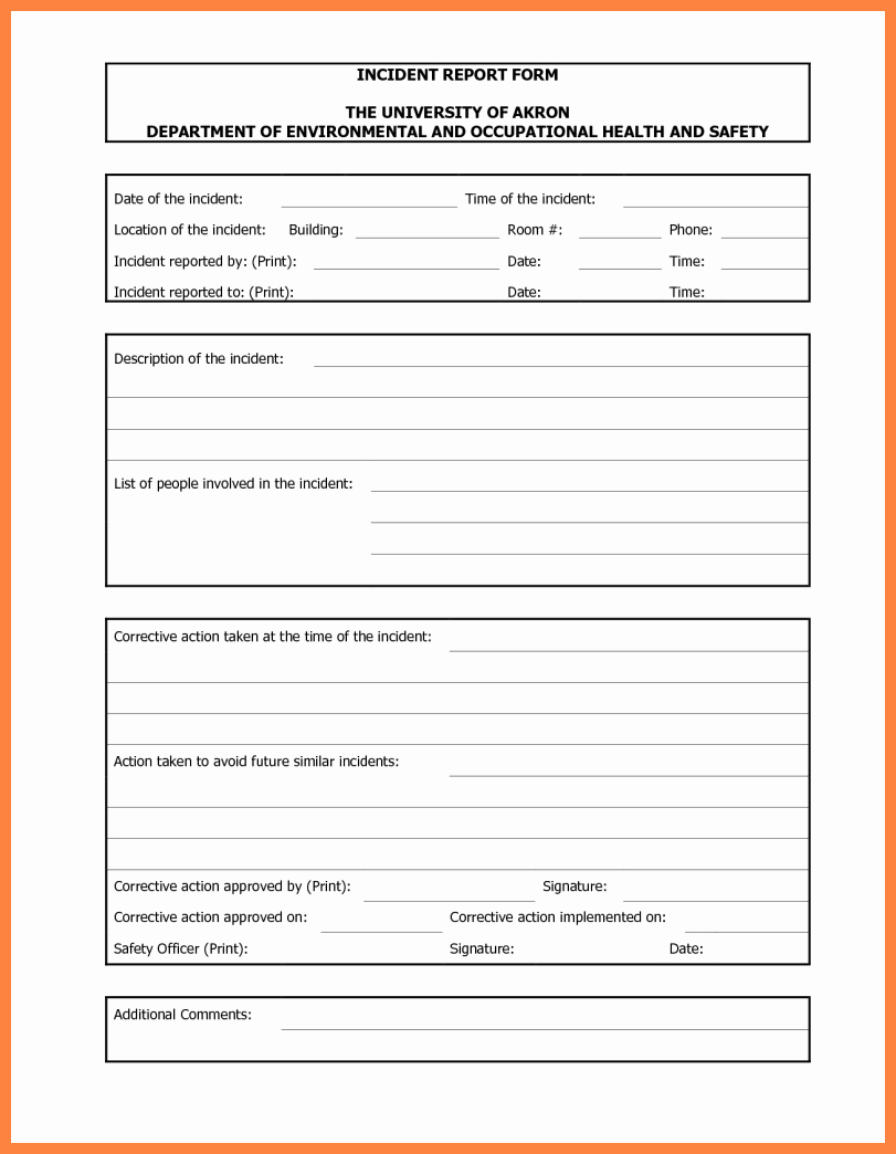 It Incident Report Template Inspirational 7 Incident Report Template Word Document