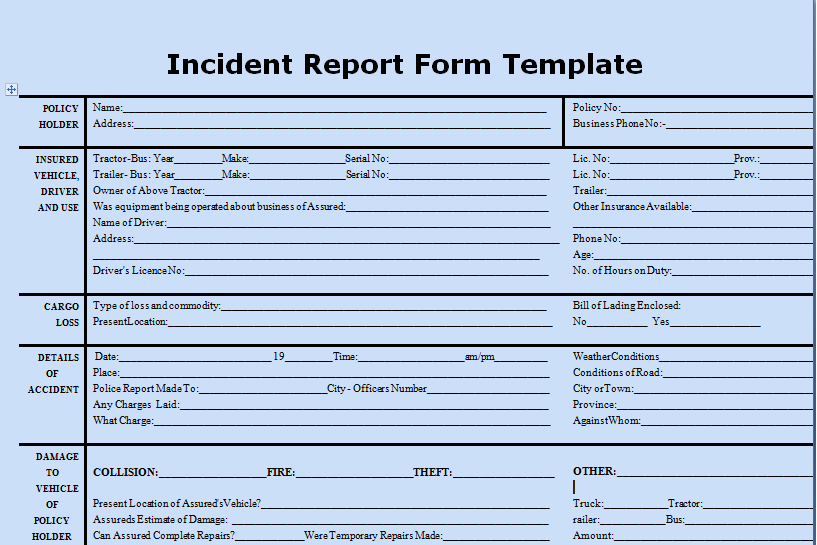 It Incident Report Template Lovely Get Incident Report form Template