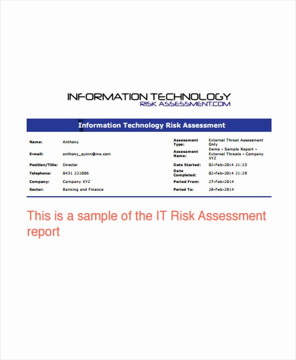 It Risk assessment Template Inspirational 16 It Report Templates Free Sample Example format