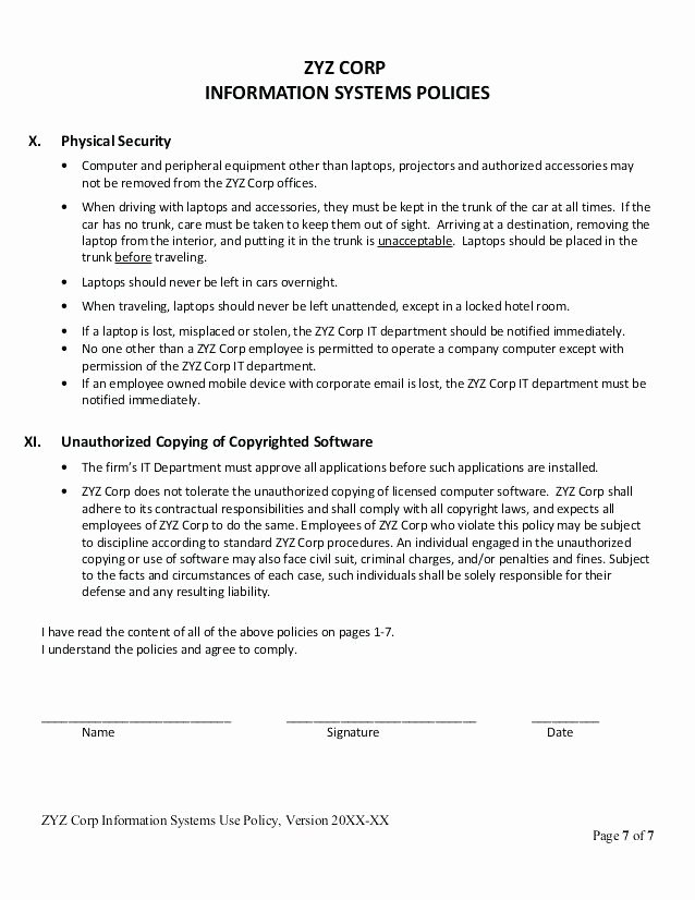 It Security Policy Template Awesome It Security Policy Template for Small Business 8