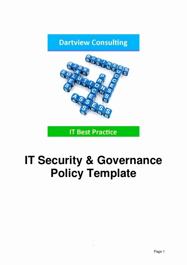 It Security Policy Template New It Security &amp; Governance Template