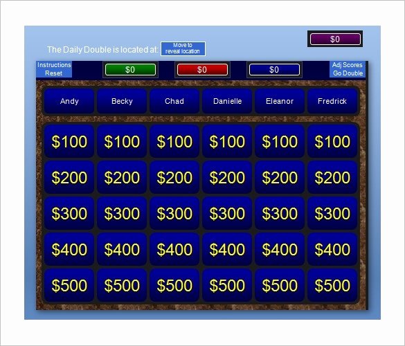 Jeopardy Template with Scorekeeper Beautiful Jeopardy Powerpoint Template with Scoreboard
