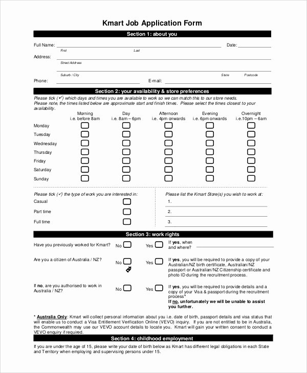 Job Application Template Doc Beautiful 10 Sample Printable Job Application forms