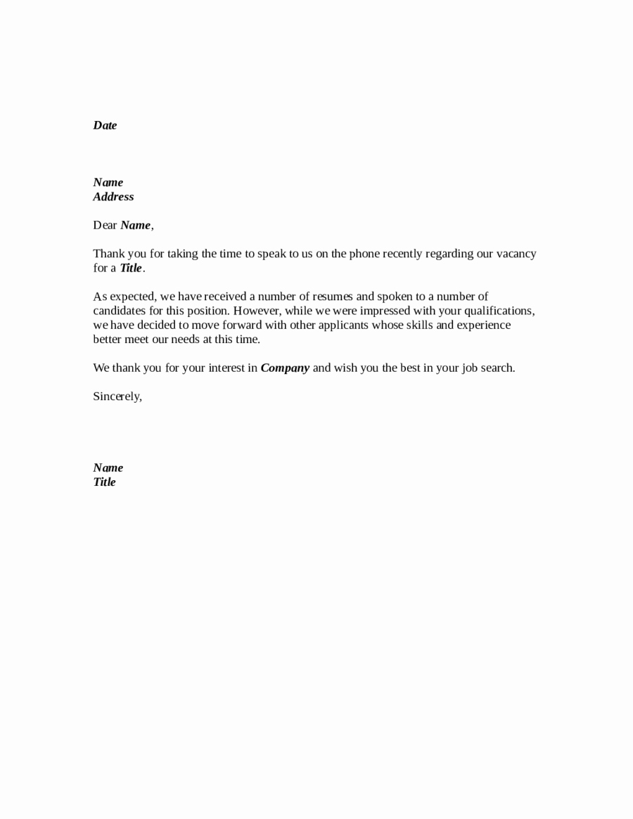 Job Rejection Email Template Unique 2019 Job Rejection Letter Fillable Printable Pdf