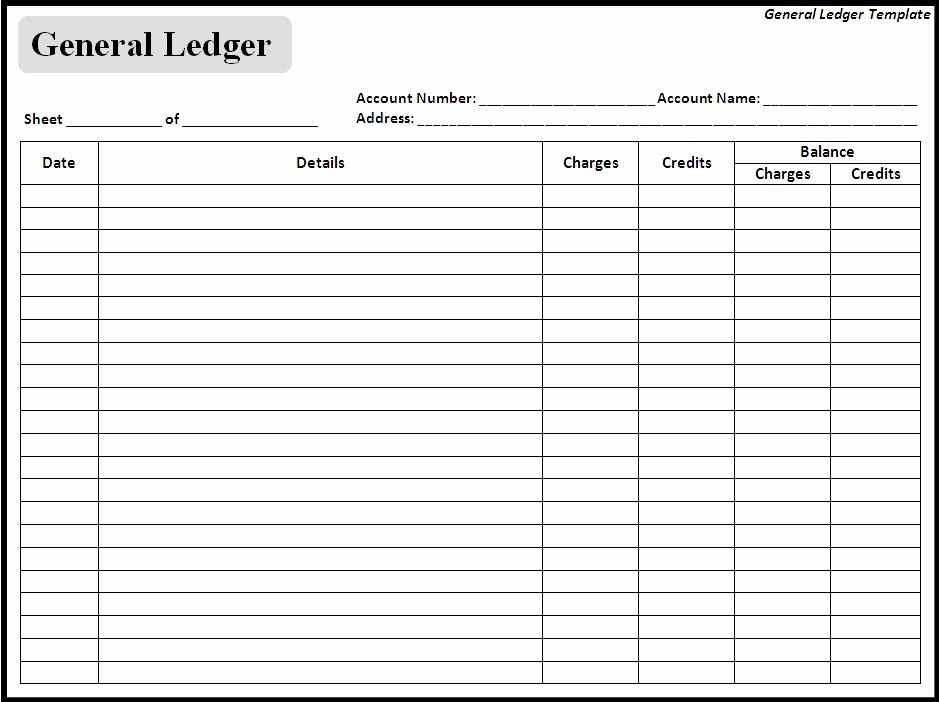 Journal Entry Template Excel Fresh Blank General Ledger