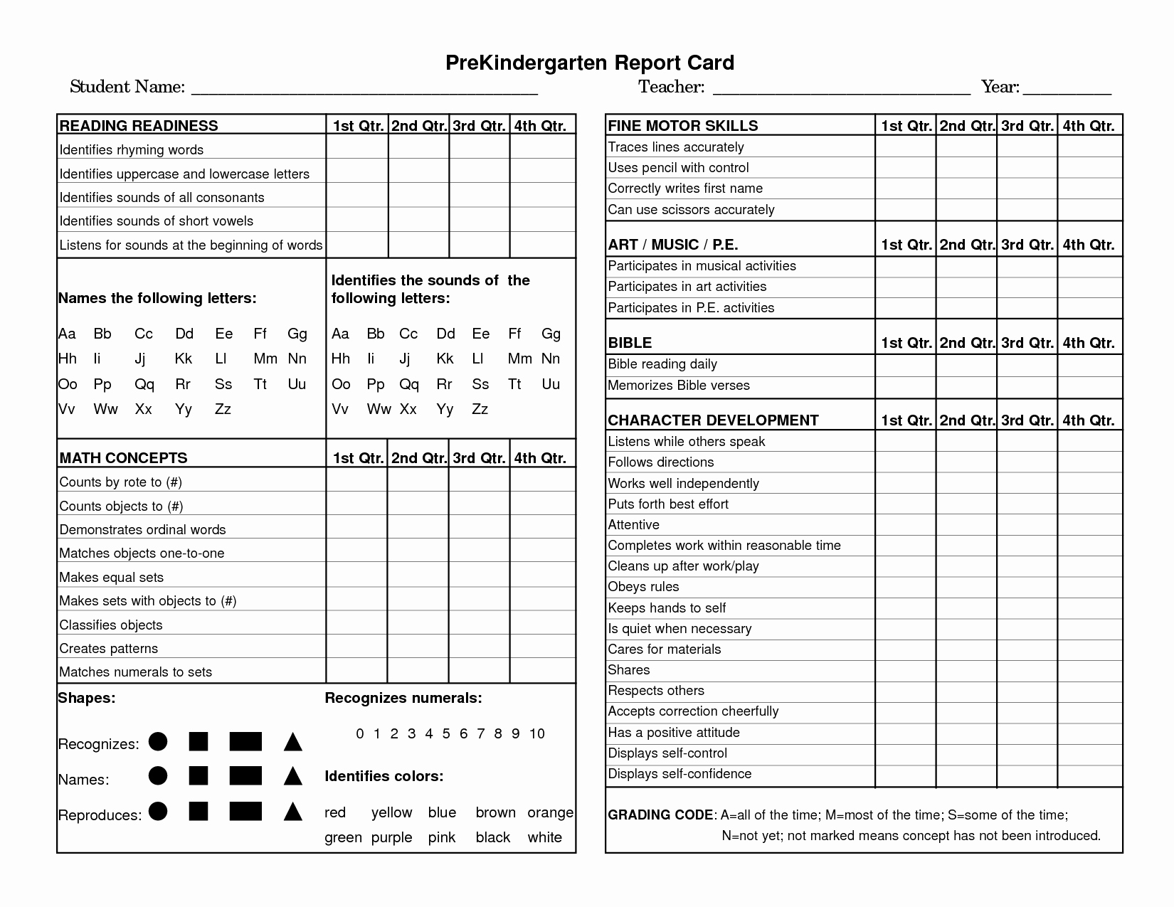 Kindergarten Progress Report Template Awesome Printable Preschool Report Cards