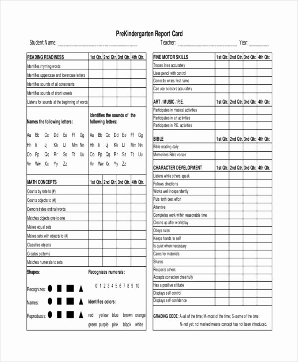 Kindergarten Progress Report Template Fresh 11 Report Card Templates Word Docs Pdf Pages