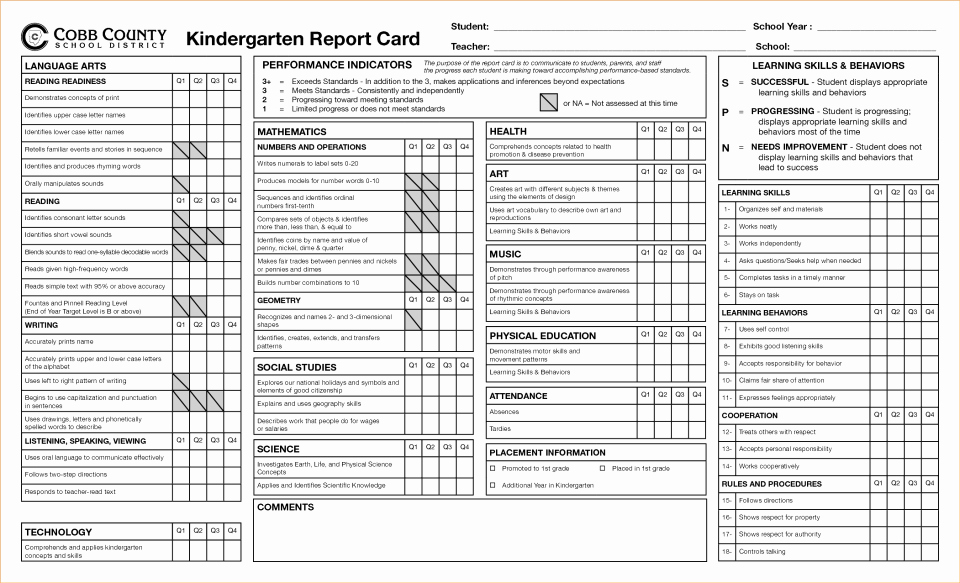 Kindergarten Report Card Template Beautiful Kindergarten Report Card Template Unique Awesome Blank