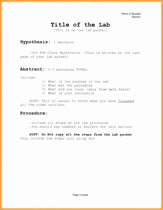 Lab Report Template Word Beautiful Task 3 Does the Cold Stop Bread Mold by Project Plan