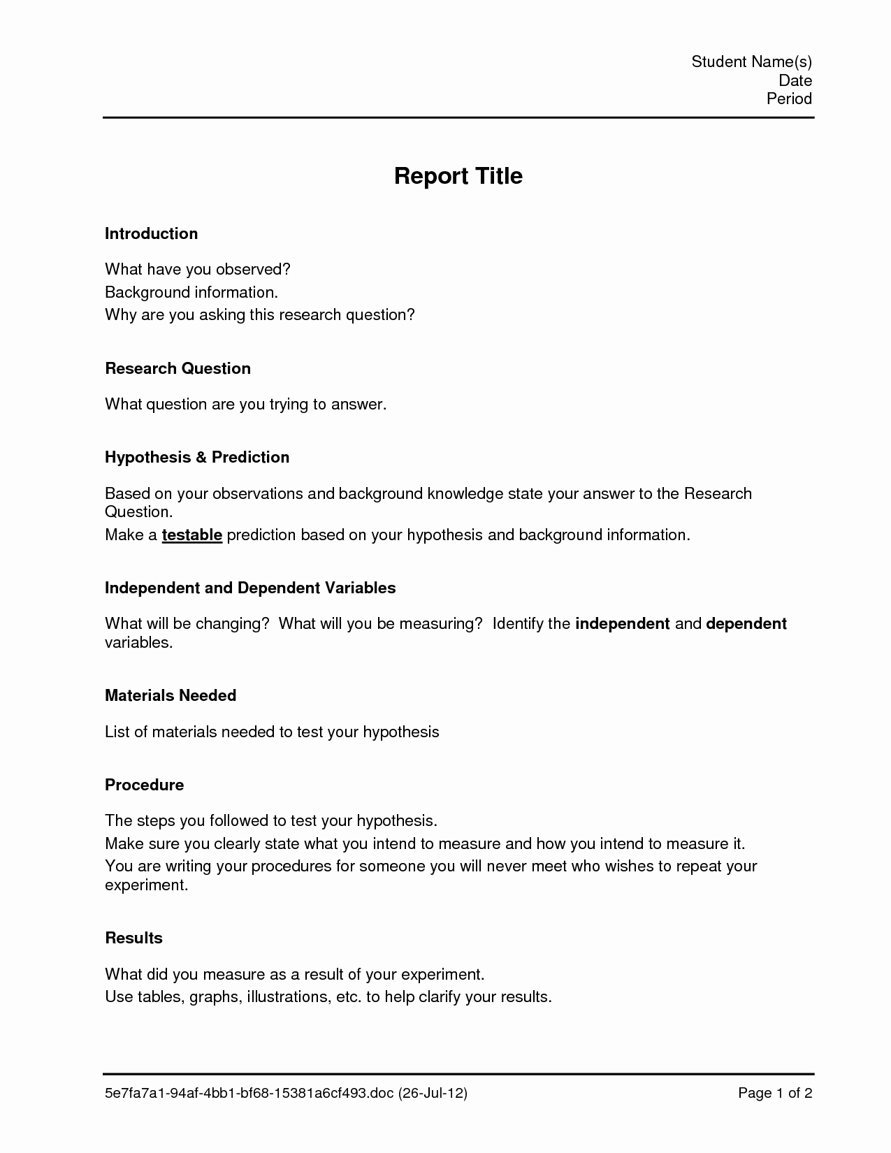 Lab Report Template Word Inspirational Lab Report Template