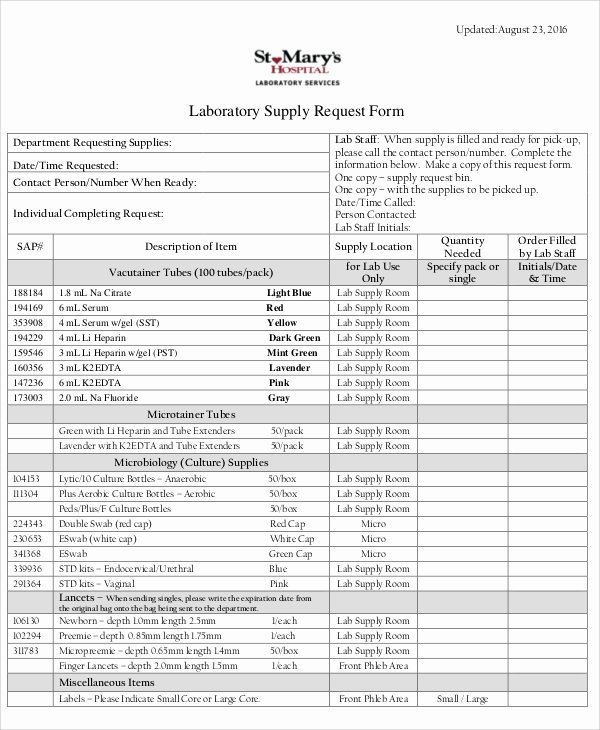 Lab Requisition form Template Beautiful Laboratory Requisition form Med Lab T