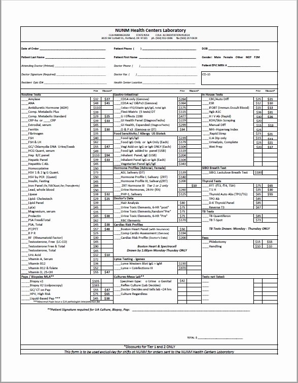 Lab Requisition form Template Luxury Lab order Template Templates Data