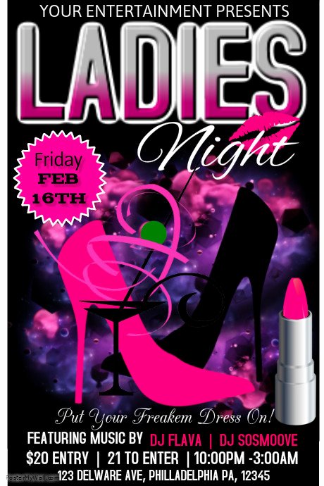 Ladies Night Flyer Template Luxury Ladies Night Template