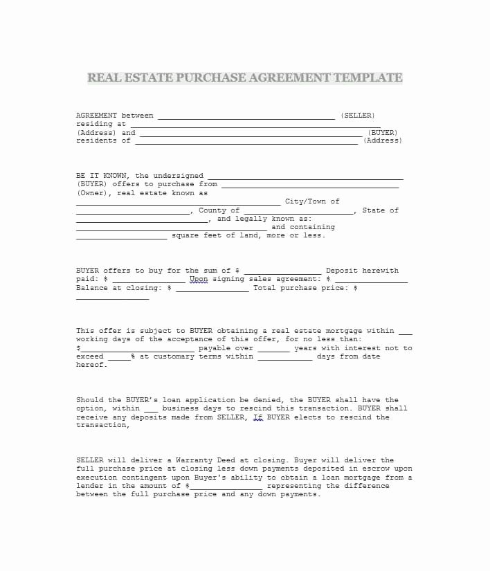 Land Contract Template Ohio Beautiful 37 Simple Purchase Agreement Templates [real Estate Business]