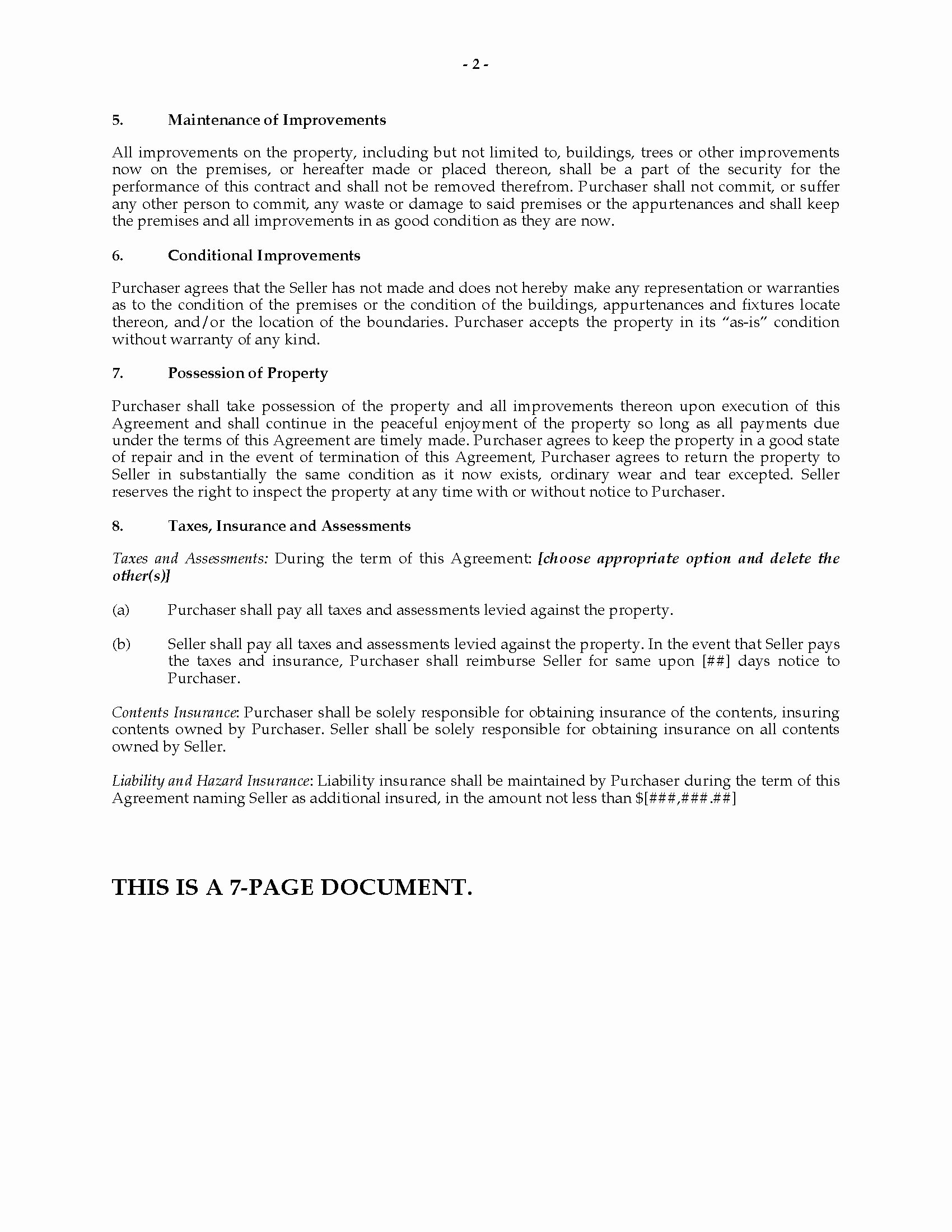 Land Contract Template Ohio Elegant Missouri Contract for Deed