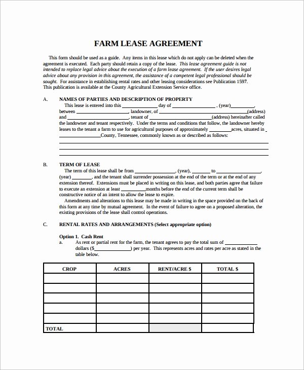 Land Lease Agreement Template Beautiful 9 Sample Land Lease Agreement Templates