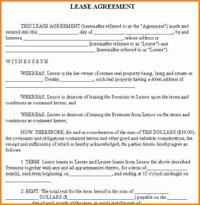 Land Lease Agreement Template Lovely Lease Agreement for Rental House