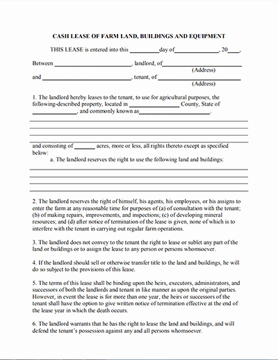 Land Lease Agreement Template New Land Lease Agreement and Farm Land Lease Agreement