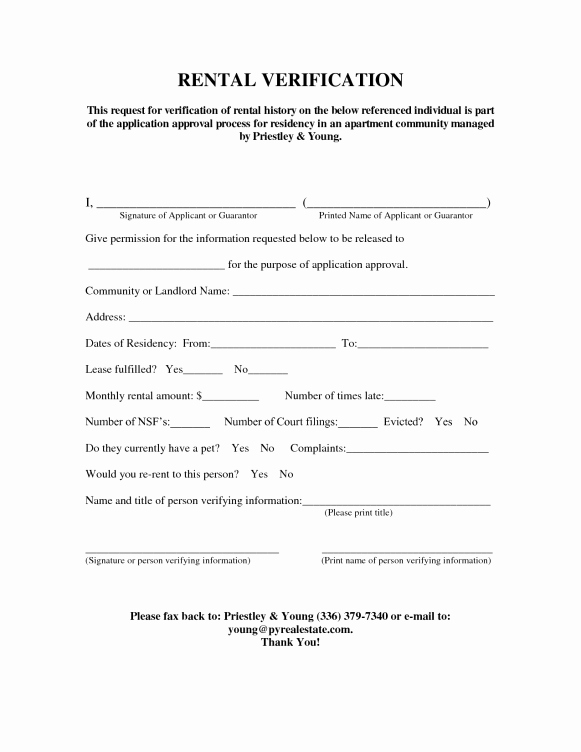 Landlord Verification form Template Best Of Rental Verification forms Find Word Templates