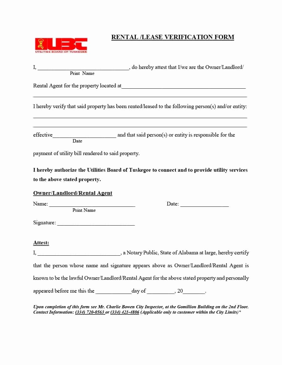 Landlord Verification form Template Fresh 29 Rental Verification forms for Landlord or Tenant