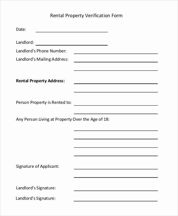 Landlord Verification form Template Inspirational Landlord Verification form Template 11 Unbelievable Facts