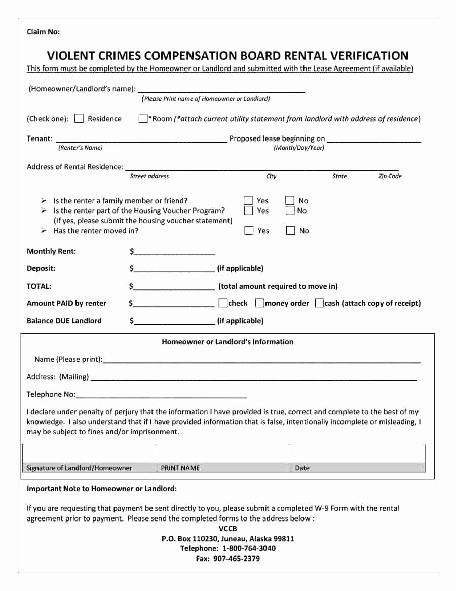 Landlord Verification form Template New 29 Rental Verification forms for Landlord or Tenant
