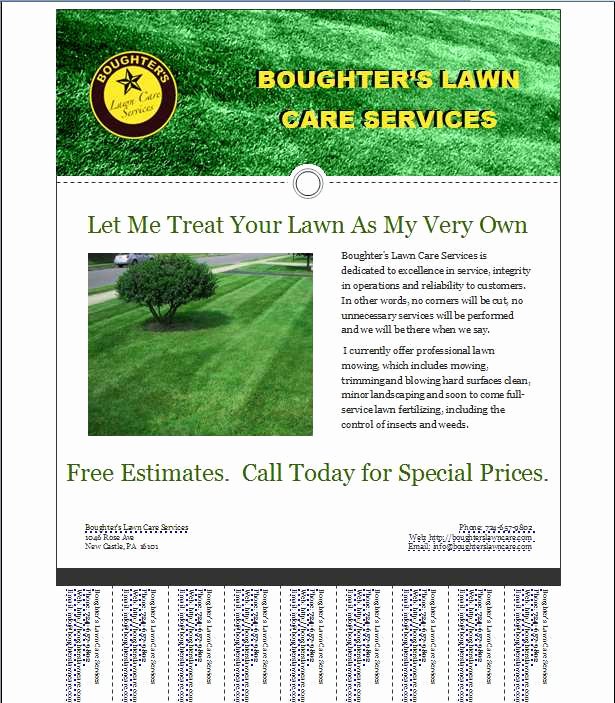 Landscape Flyer Template Free Lovely Mark’s Lawn Care Business Flyer