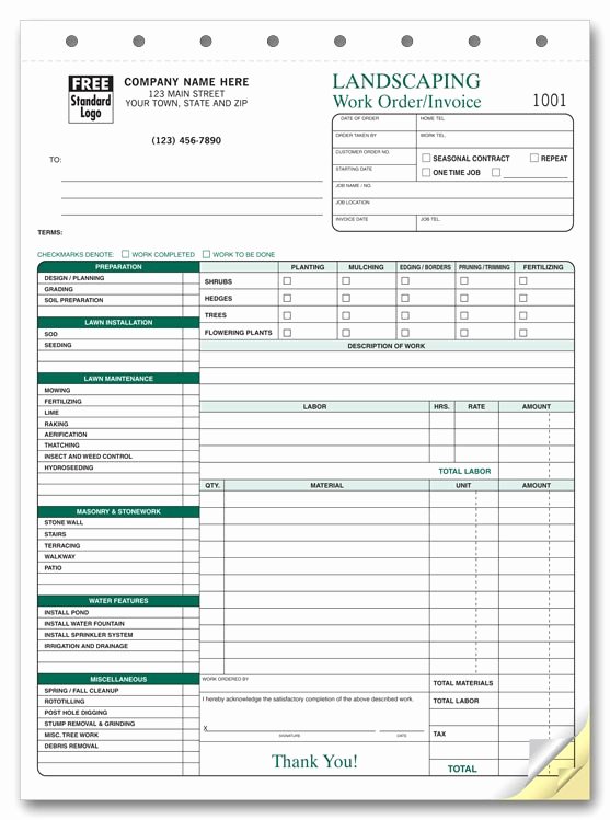 Landscaping Invoice Template Free Beautiful Landscaping Invoice Template
