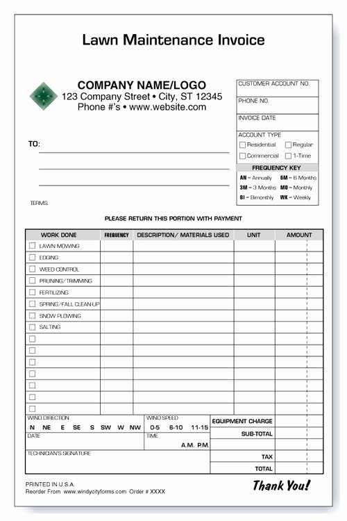 Landscaping Invoice Template Free Unique Lawn Care Invoice Examples