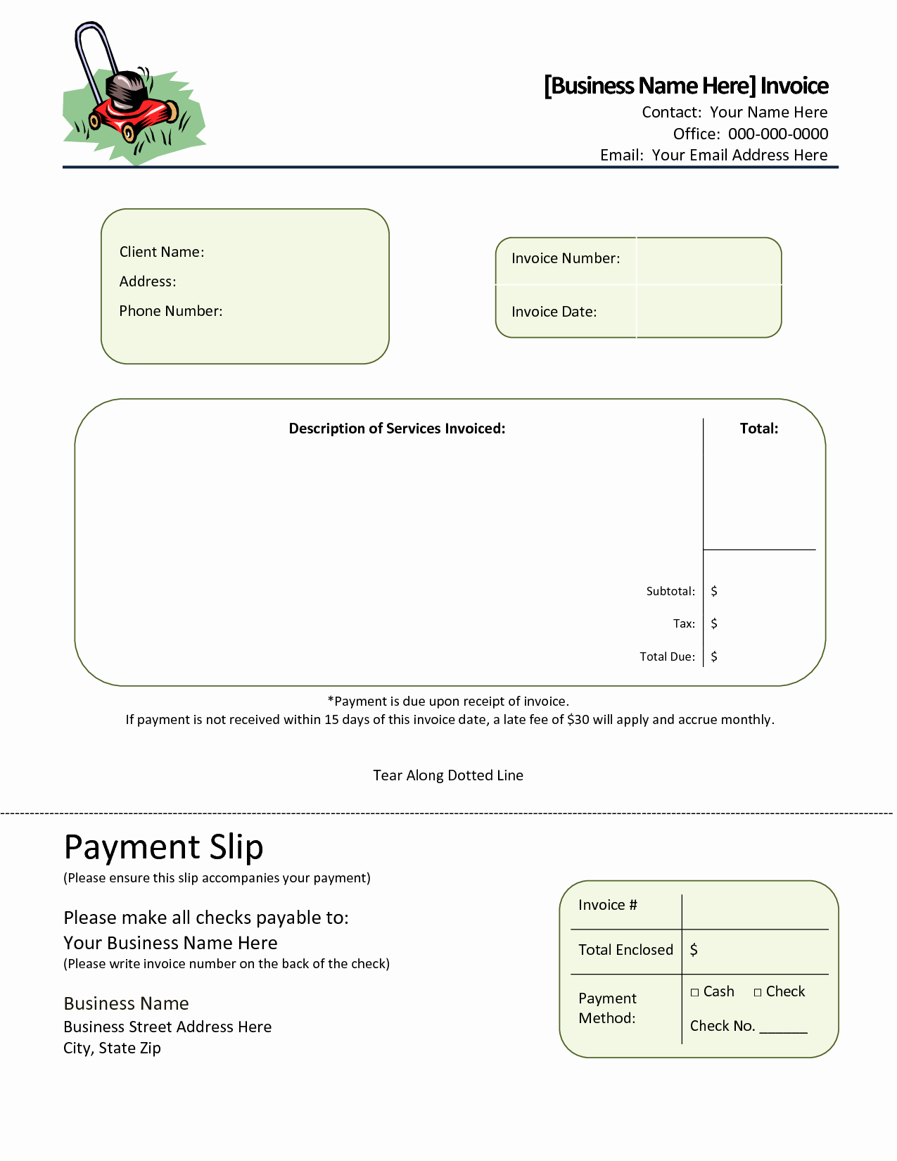 landscaping invoice template 2766
