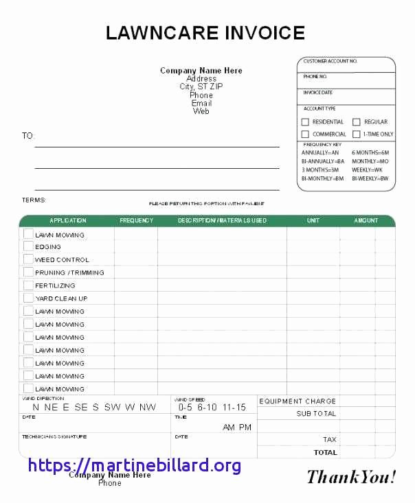 Lawn Care Invoice Template New Lawn Care Invoice Template Onlineblueprintprinting