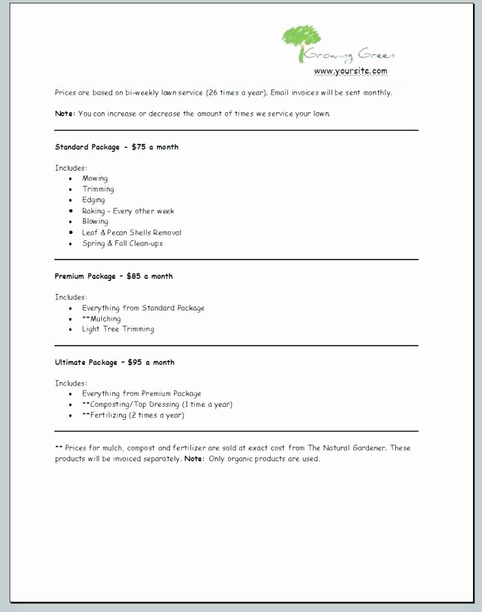 Lawn Care Proposal Template Fresh Tree Trimming Proposal Template