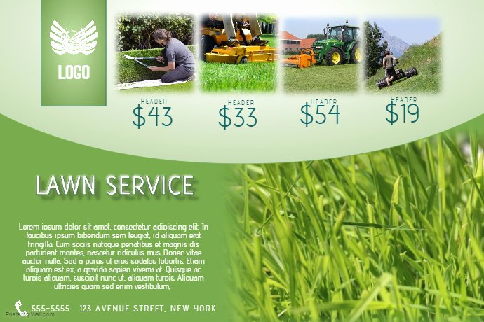 Lawn Mowing Flyer Template Beautiful Lawn Service Flyer Template Landscape Green