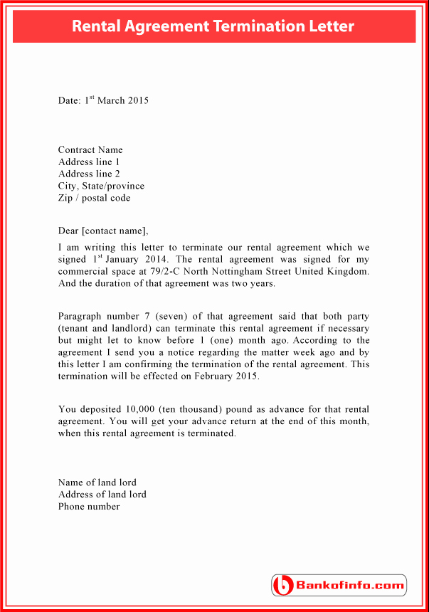 Lease Termination Agreement Template Awesome Rental Agreement Termination Letter Sample