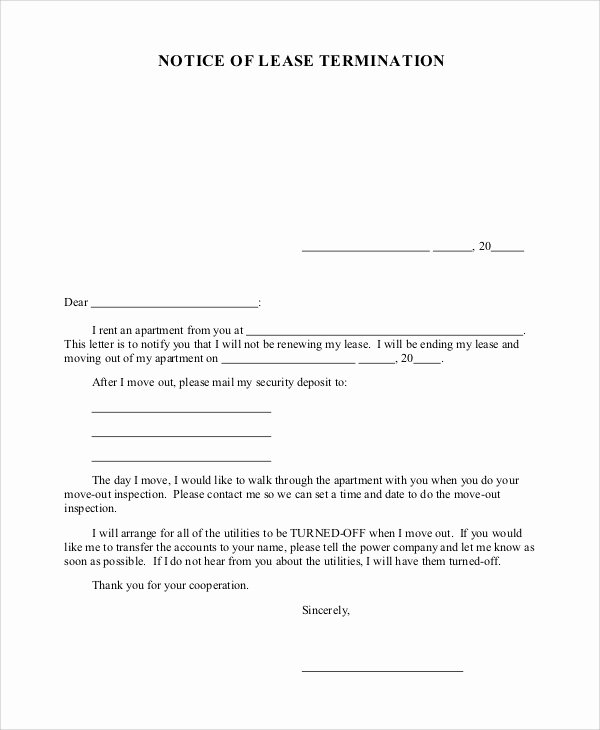 Lease Termination Agreement Template Awesome Tenancy Termination Letter Sample Nz Employment