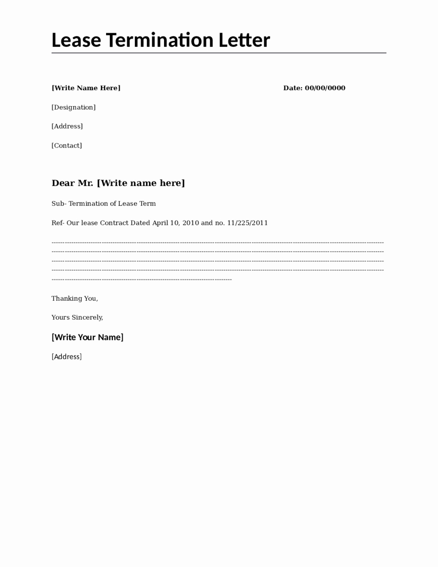 Lease Termination Agreement Template Beautiful 2019 Lease Termination form Fillable Printable Pdf