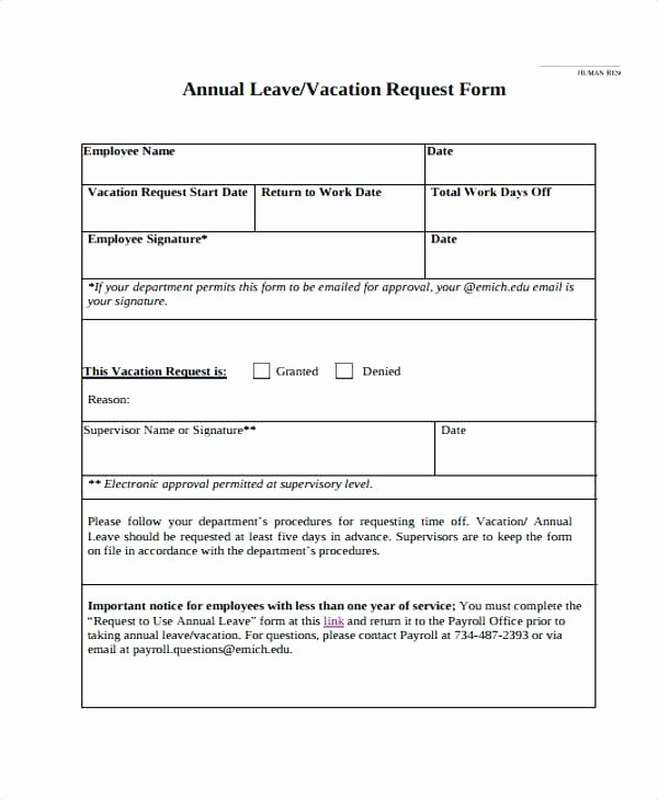 Leave Request form Template Beautiful Vacation Leave Request form Template Awesome Sample