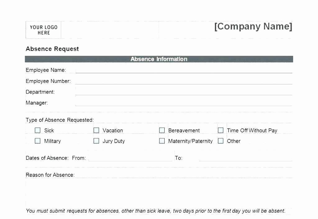 Leave Request form Template Elegant 9 10 Leave Request format for Employees