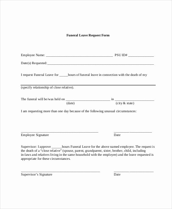 Leave Request form Template Lovely 12 Sample Leave Request forms