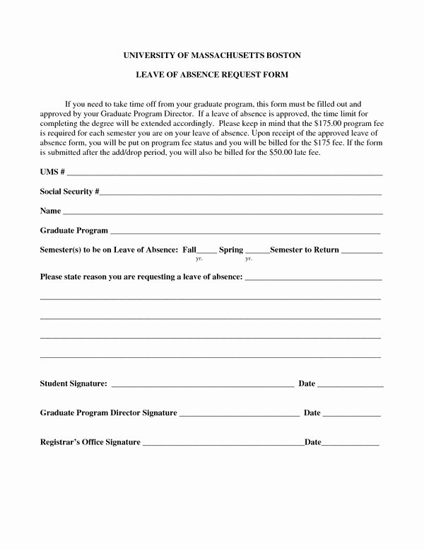 Leave Request form Template New Absence Request form Sample forms