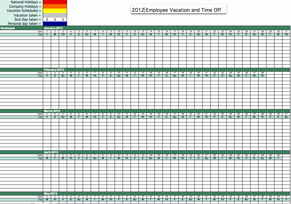 Leave Tracker Excel Template Luxury 2012 Employee attendance Tracker
