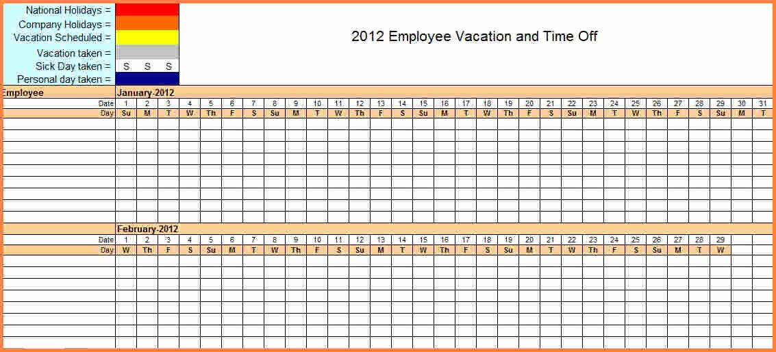 Leave Tracker Excel Template Unique 7 Sick and Vacation Spreadsheet