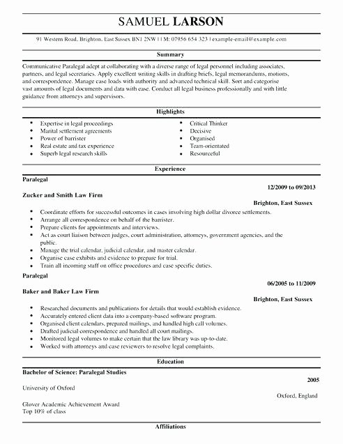 Legal Resume Template Word Inspirational Legal Resume Template Word Paralegal Samples Examples
