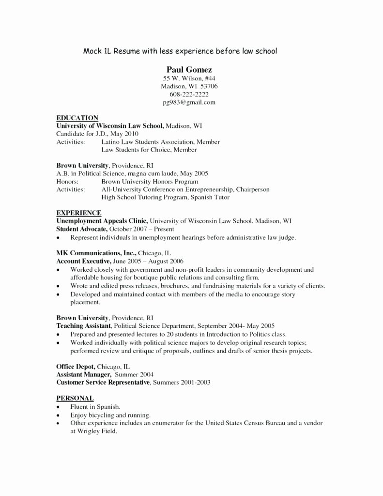 Legal Resume Template Word Luxury Law School Admissions Resume Template Word