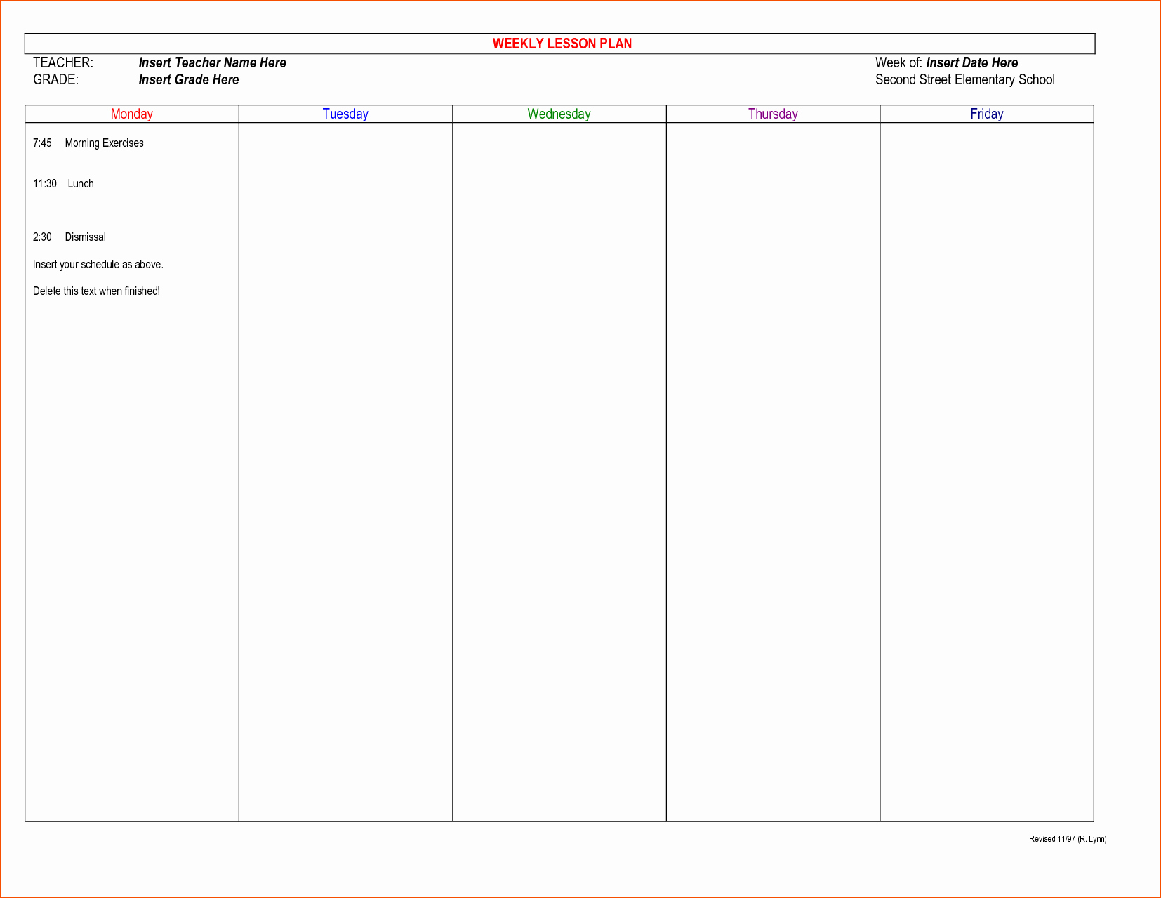 Lesson Plan Calendar Template Luxury 8 Teacher Planner Template Bookletemplate