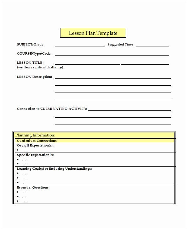 Lesson Plan Template Doc Awesome Lesson Plan Template 10 Free Word Pdf Document