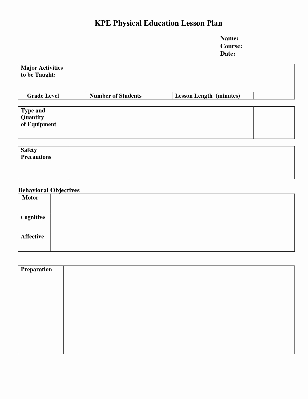 Lesson Plan Template Free Awesome Lesson Plan Template Pe Lesson Plan Template