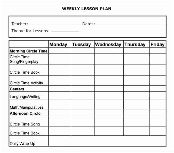 Lesson Plan Template Pdf Luxury 5 Free Lesson Plan Templates Excel Pdf formats
