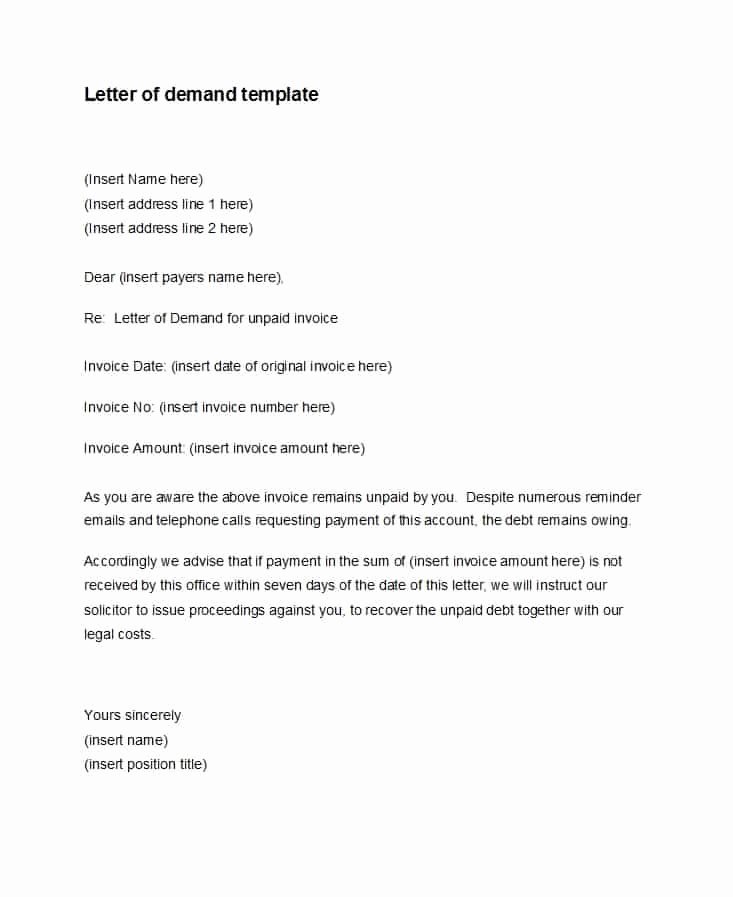 Letter Of Demand Template Beautiful 40 Best Demand Letter Templates Free Samples Template Lab
